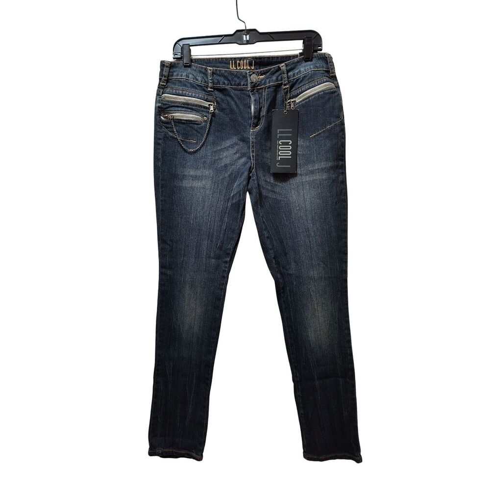 Vintage LL Cool J Skinny Jeans Juniors 11 Blue Dark Wash Stretch Denim NWT